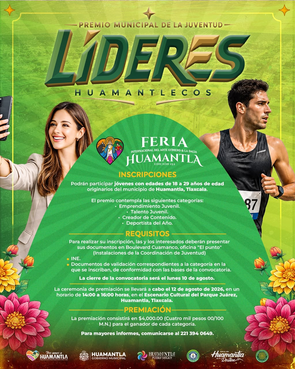 Chava Santos convoca al Premio Municipal de la Juventud 'Líderes Huamantlecos'